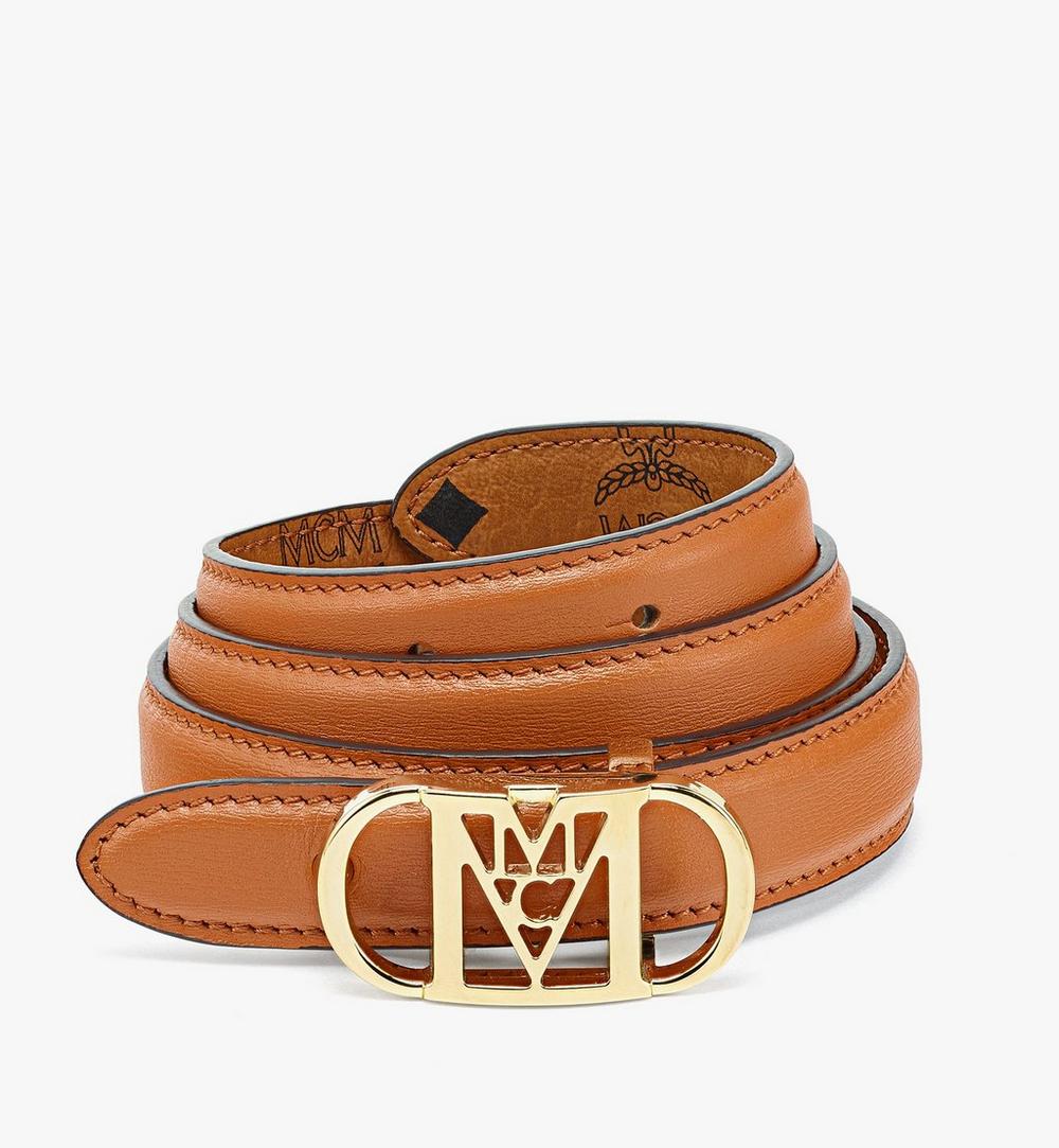 Mode Mena Sliding Buckle Reversible Belt in Embossed Leather 1